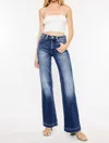 Kancan Alana Denim Wide Bootcut Jeans In Medium Stone Wash
