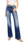 Kancan Alana Wide Bootcut Jean In Denim Blue In Multi