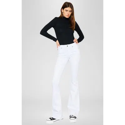 Kancan Alaska Mid Rise Flare Jeans In White