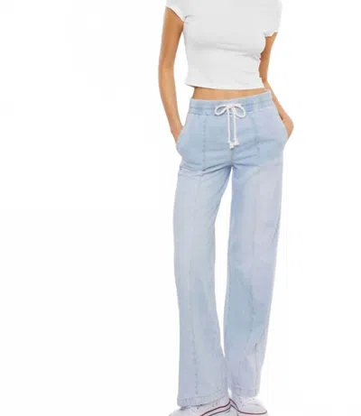 KANCAN ALINA HIGH RISE PULL ON WIDE FLARED JEANS IN BLUE