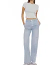 Kancan Alina Ultra High Rise Wide Leg Jeans In Light Wash In Blue