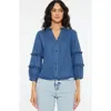 Kancan Allie Fitted Long Sleeve Shirt In Blue