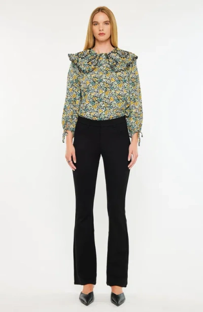 Kancan Ally Mid Rise Ponte Bootcut Pants In Black