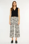 Kancan Alonso Mid Rise Crop Wide Leg Jeans In Multi