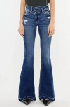 Kancan Amaya High Rise Crossover Flare Jeans In Medium Wash