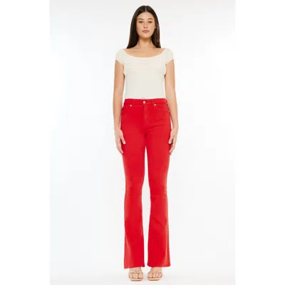 Kancan Ami High Rise Bootcut Jeans In Red