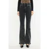Kancan Amirah Ultra High Rise Flare Jeans In Black