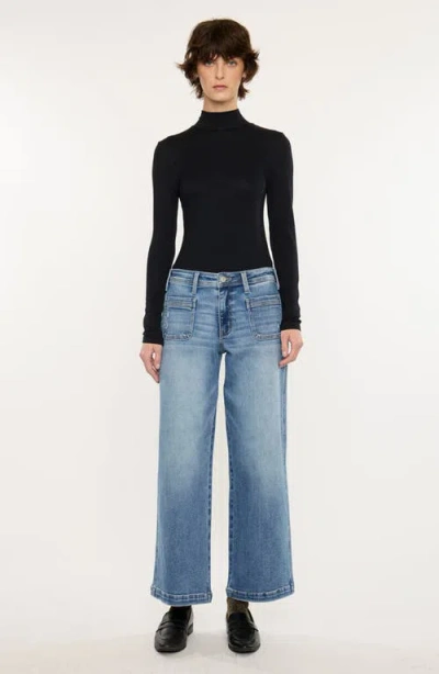 Kancan Amma Essentials Mid Rise Ankle Wide Jeans In Multi