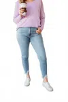 Kancan Angela High Rise Ankle Skinny In Light Wash In Blue