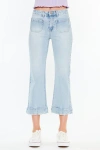 Kancan Angelina High Rise Cropped Flare Jeans In Blue
