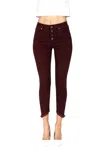 Kancan Animal Print Skinny Jeans In Burgundy In White