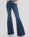 Kancan Arizona High Rise Super Flare Jeans In Dark Blue In Blue