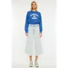 Kancan Arnie High Rise Crop Gaucho Pants In Light Wash