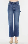 Kancan Ashley High Rise True Straight Jeans In Medium Wash