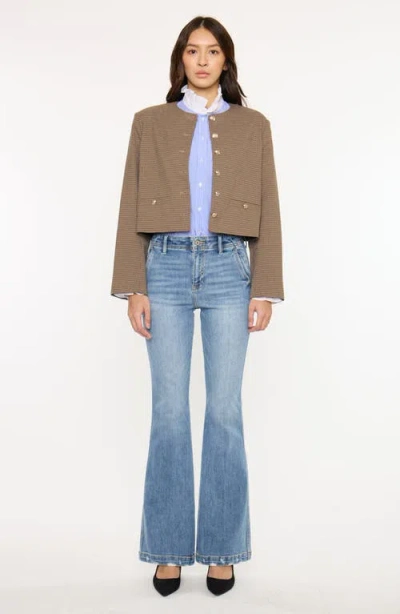 Kancan Bailey High Rise Flare Jeans In Blue