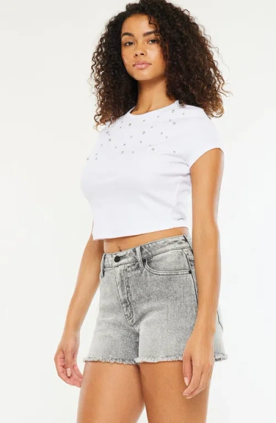 Kancan Beah High Rise Shorts In Light Grey