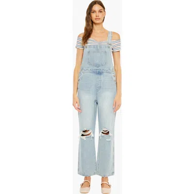 Kancan Becky 90s Denim Overalls In Brown