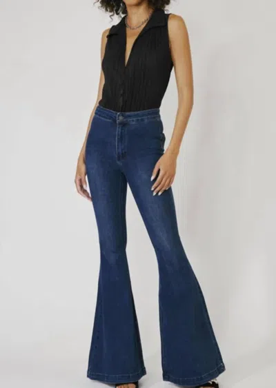 Kancan Bell Bottoms In Denim In Blue