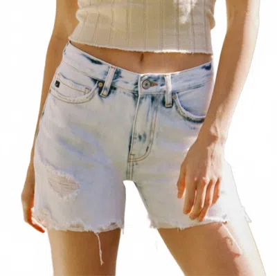 Kancan Bellini High Rise Shorts In Acid-washed In Blue