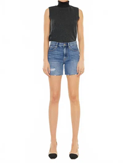 Kancan Bellini High Rise Shorts In Medium Wash In Black