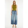 Kancan Bells Mid Rise Loose Barrel Jeans In Blue