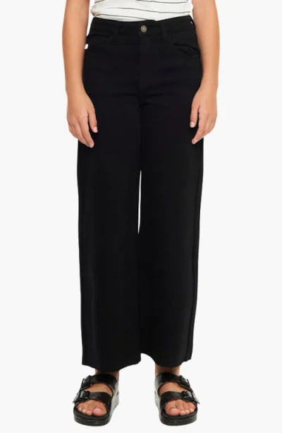 Kancan Kids'  Berlin High Rise Crop Wide Leg Jeans In Black