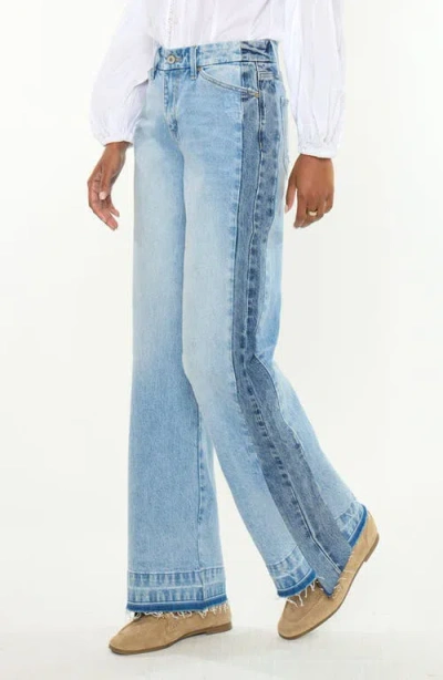 Kancan Bethell High Rise Wide Flare Jeans In Blue