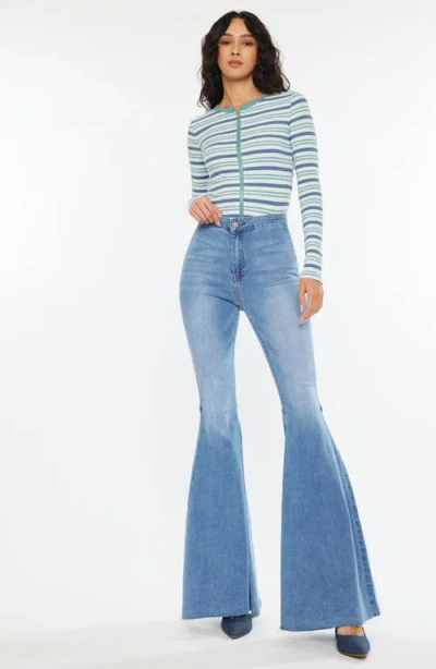 Kancan Beverly High Rise Super Flare Jeans In Blue