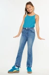 Kancan Bibi High-rise Cropped Bootcut Jeans In Blue