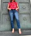 Kancan Bradenton Mid Rise Slim Straight Jeans In Blue In Blue
