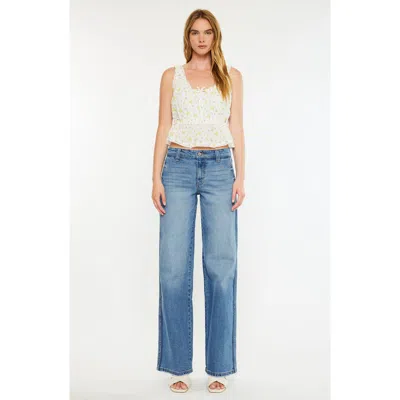 Kancan Bram Mid Rise Wide Jeans In Blue