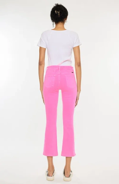 Kancan Bristol High Rise Kick Flare Jeans In Pink