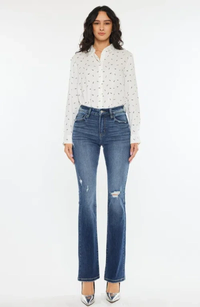 Kancan Brooklyn Essentials High Rise Skinny Bootcut Jeans In White