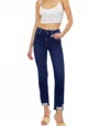 Kancan Cadence Ultra High Rise Slim Straight Jeans In Super Dark In Multi