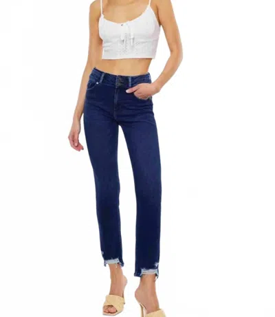 Kancan Cadence Ultra High Rise Slim Straight Jeans In Super Dark In Multi