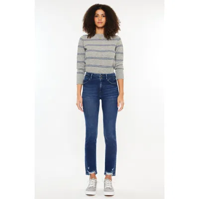 Kancan Cadence Ultra High Rise Slim Straight Leg Jeans In Blue
