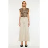 Kancan Calla Ultra High Rise Cropped Wide Leg Jeans In Neutral