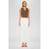 Kancan Calla Ultra High Rise Cropped Wide Leg Jeans In White