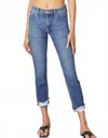 Kancan Cane Mid Rise Slim Straight Leg Jeans In Blue In Blue