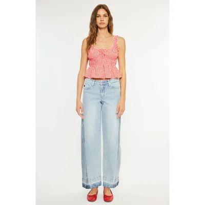 Kancan Carlise Mid Rise Wide Leg Jean In Multi