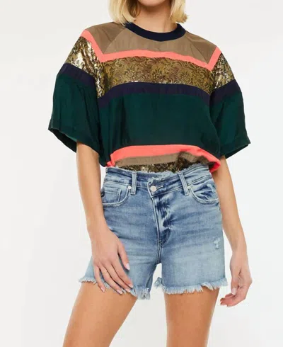 Kancan Carnelia High Rise Shorts In Medium Wash In Blue