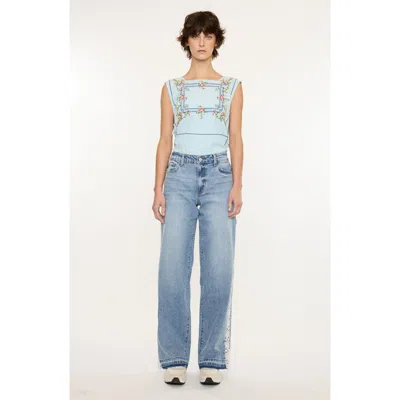 Kancan Carollyn High Rise Wide Leg Jeans In Blue