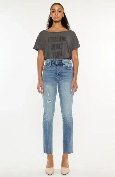 Kancan Carson High Rise Cigarette Leg Jeans In Blue