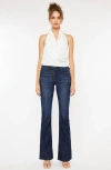 Kancan Celestine Mid Rise Flare Jeans In Blue