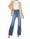 Kancan Celia High Rise Wide Flare Jeans In Medium Wash In Blue