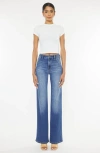 Kancan Celia Ultra High Rise Wide Flare Jeans In Blue