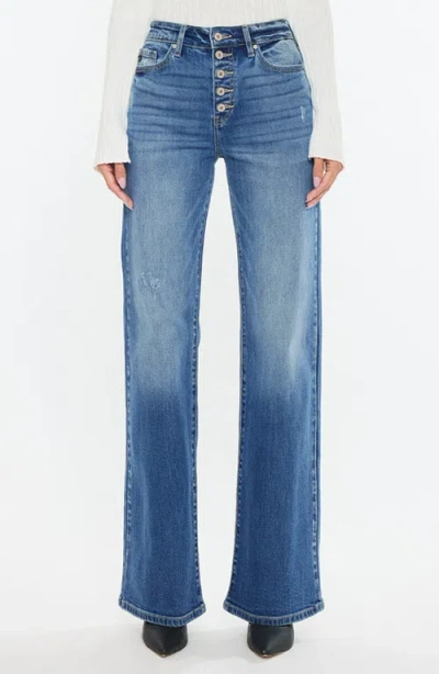 Kancan Celine High Rise 90's Flare Jeans In Blue