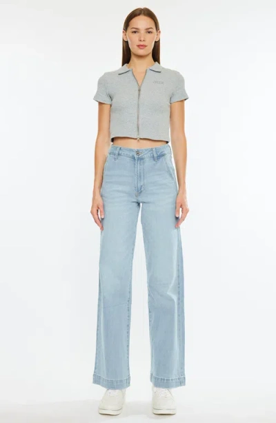 Kancan Celine Ultra High Rise Wide Leg Jeans In Blue