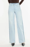 Kancan Clara High Rise Wide Leg Jeans In Light Wash