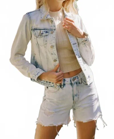 Kancan Classic Trucker Jacket In Light Stone In Neutral